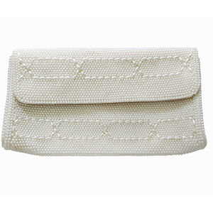 Vintage Beaded Ivory Clutch Purse Formal Evening, Weddings-Bride Japan